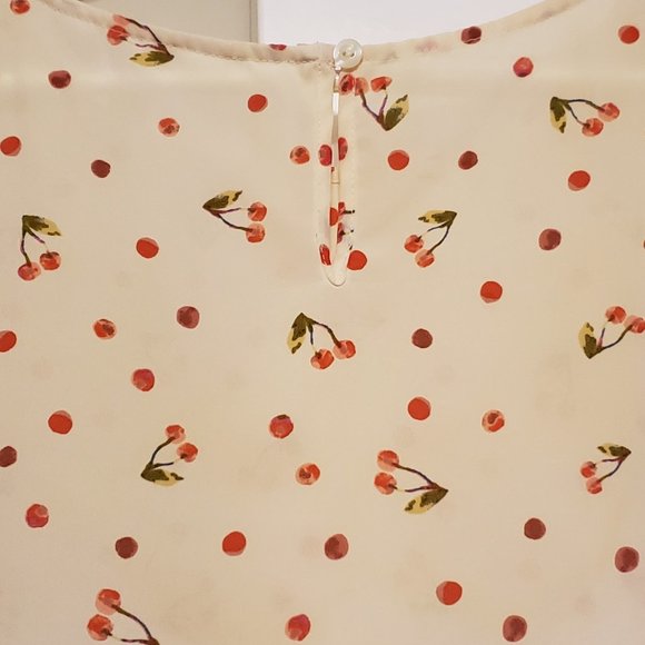 LC Lauren Conrad Cherry Print Blouse: Size S - Picture 5 of 9